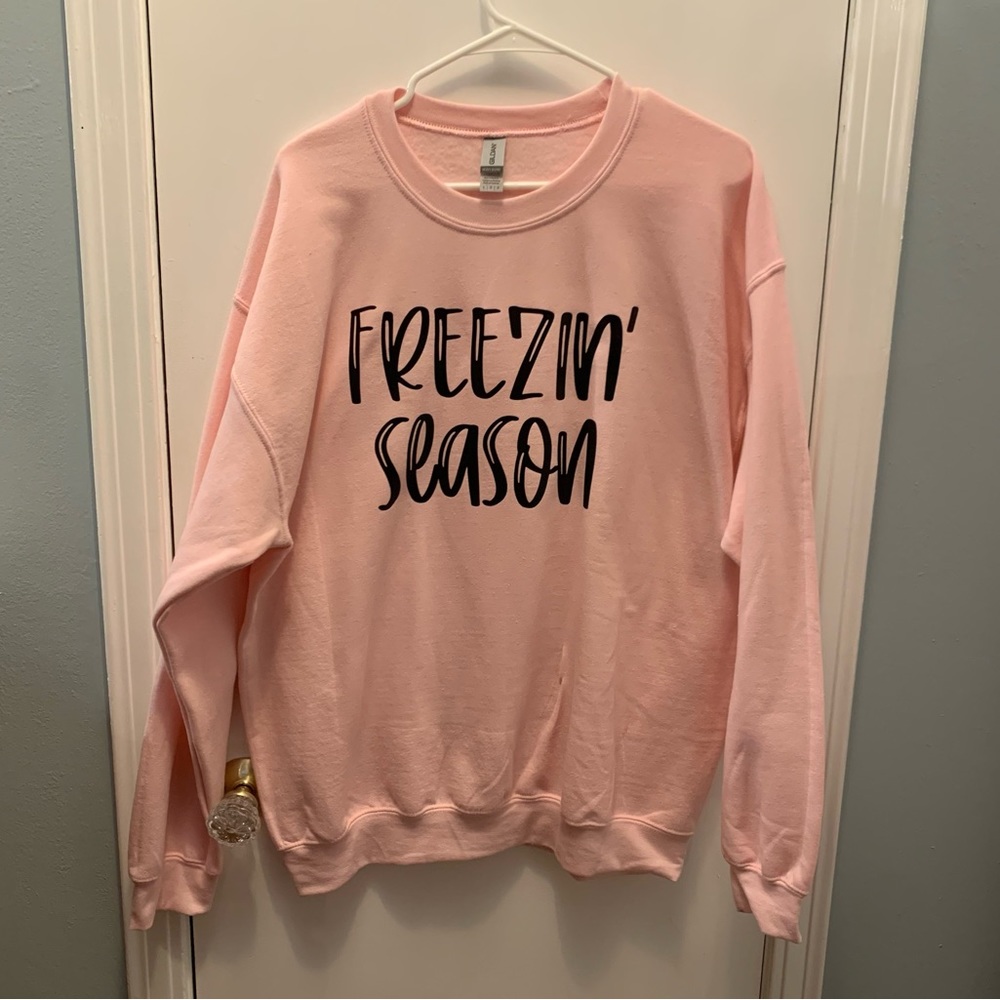 Freezin’ Season Sweatshirt NEW, size large, Cold Weather Sweater